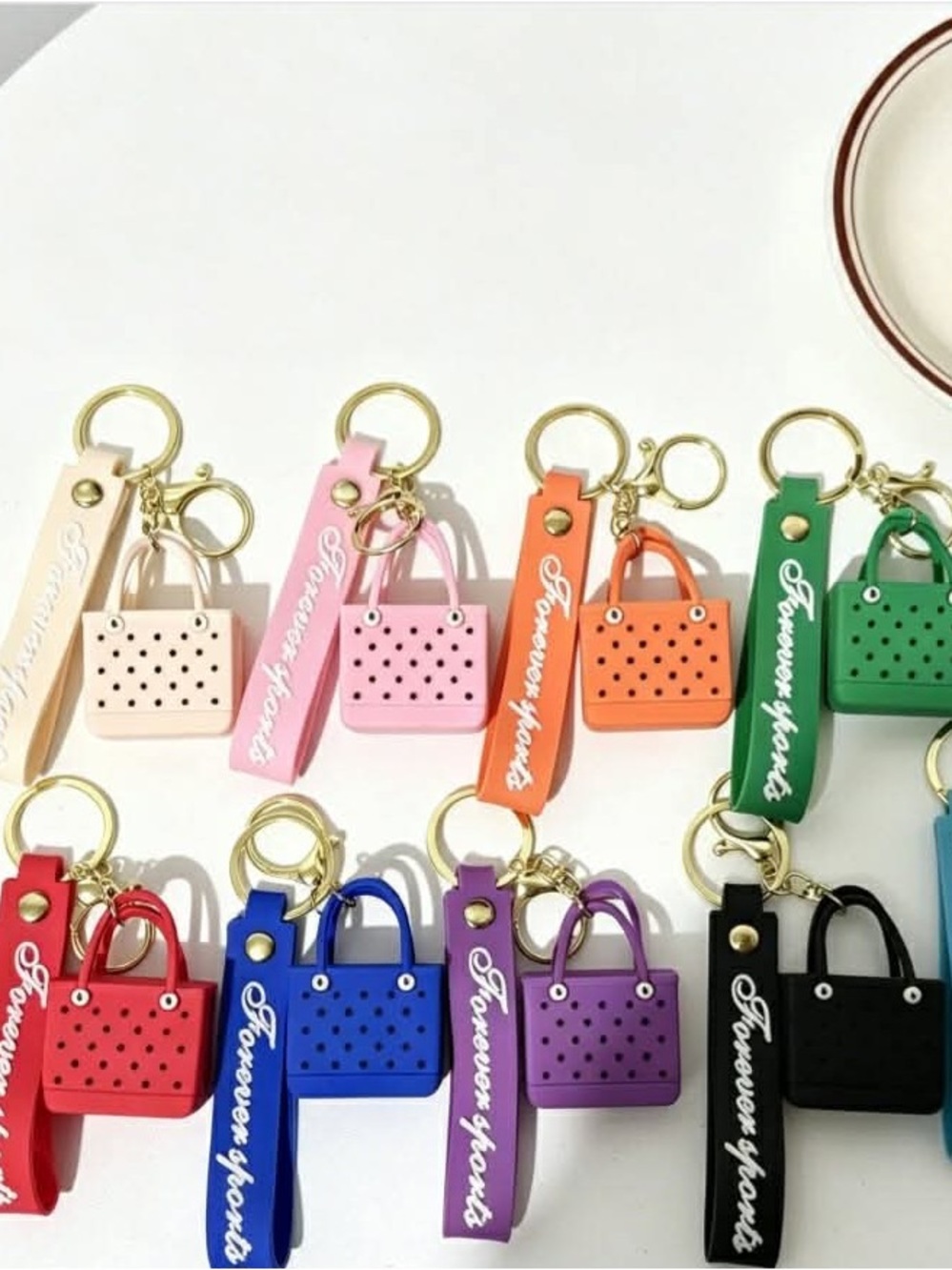 Colorful Mini Purse Keychain with 'Forever Sports' Strap